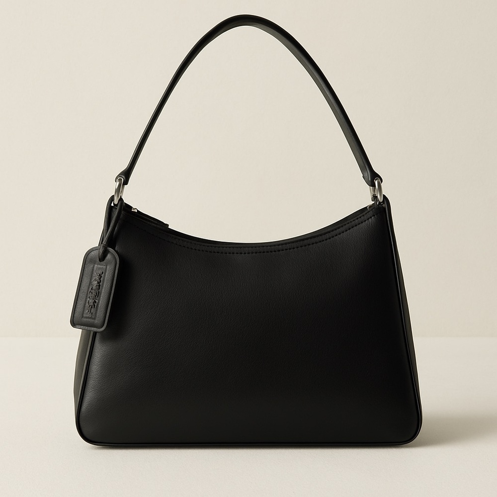 Aurielle Black Leather Shoulder Bag Handbag Card Case Key Chain 11.5x8.5"x4" NWT